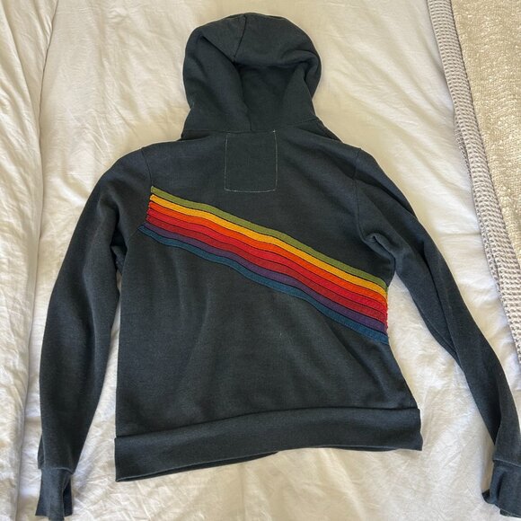 Aviator Nation Women's Disco Stitch 7 Hoodie- Charcoal - Picture 2 of 4